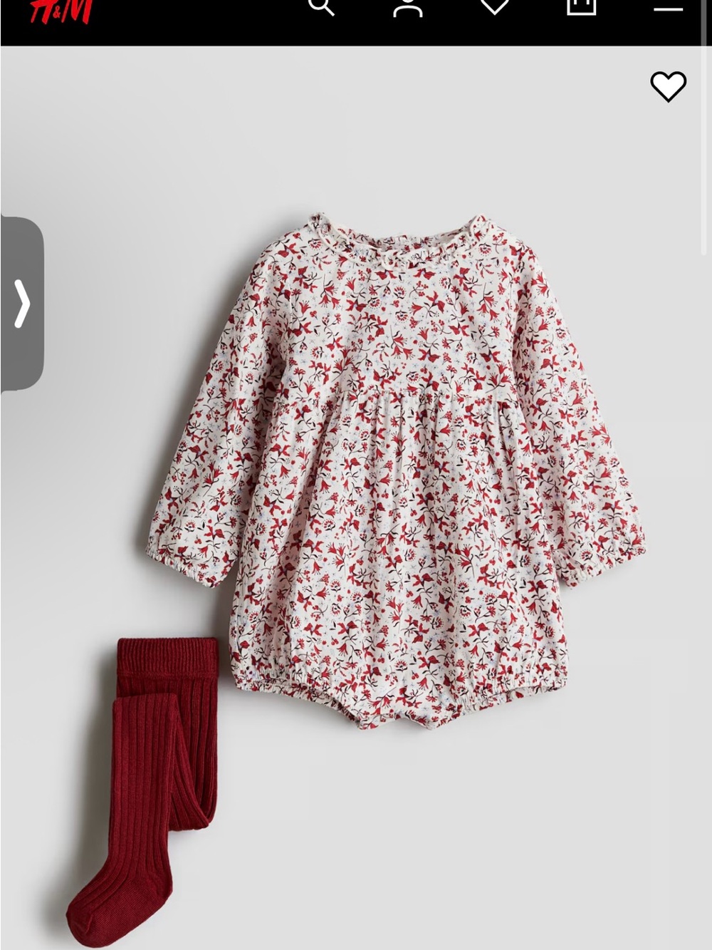 H&M floral tights & romper set, new with tags, 4-6 months